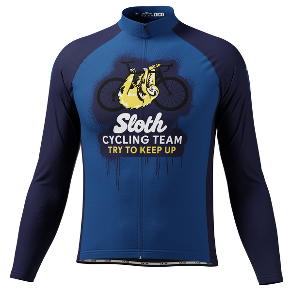 Men's Navy Sloth Cycling Jersey Custom Comfort & Performance Navy Blue