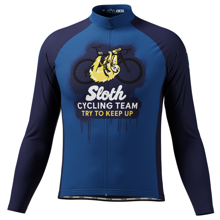 Men's Navy Sloth Cycling Jersey Custom Comfort & Performance Navy Blue