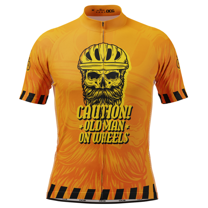 Men's Old Man On Wheels Cycling Jersey Premium Breathable Performance Orange