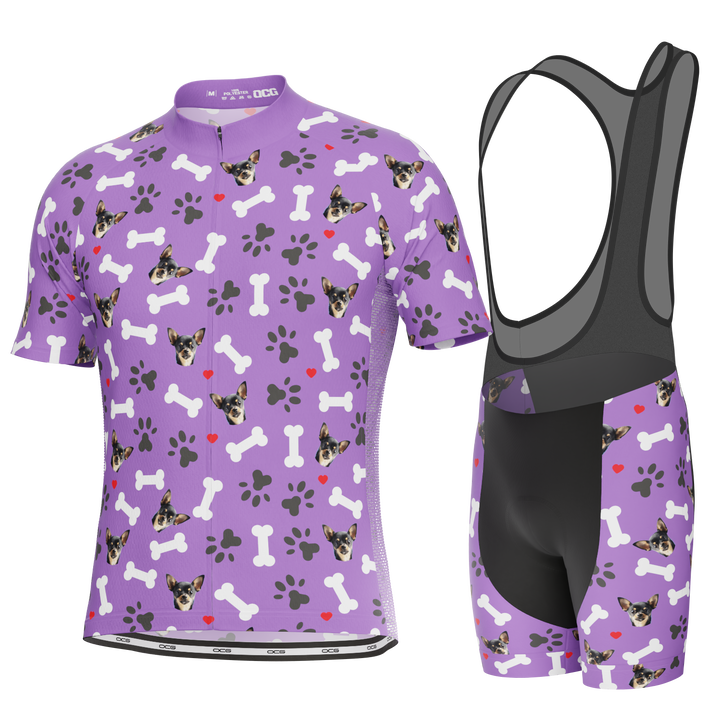 Men's Custom Pet Bones Cycling Kit Durable Personalized Gear Purple