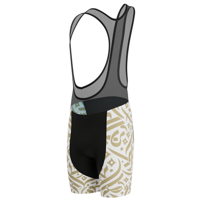 Men's Calligraphy Gel Padded Cycling Bib Quick-Dry Performance Comfort Gold