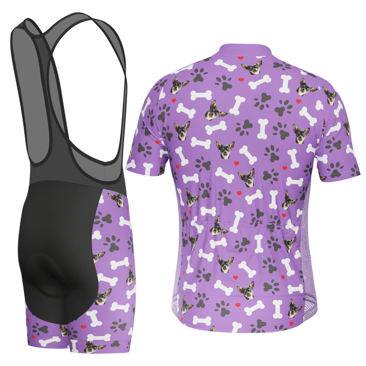 Men's Custom Pet Bones Cycling Kit Durable Personalized Gear Purple