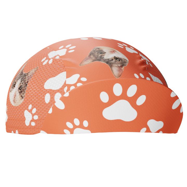 Unisex Custom Pet Paws Cycling Cap Quick-Dry Made-to-Order Comfort Red