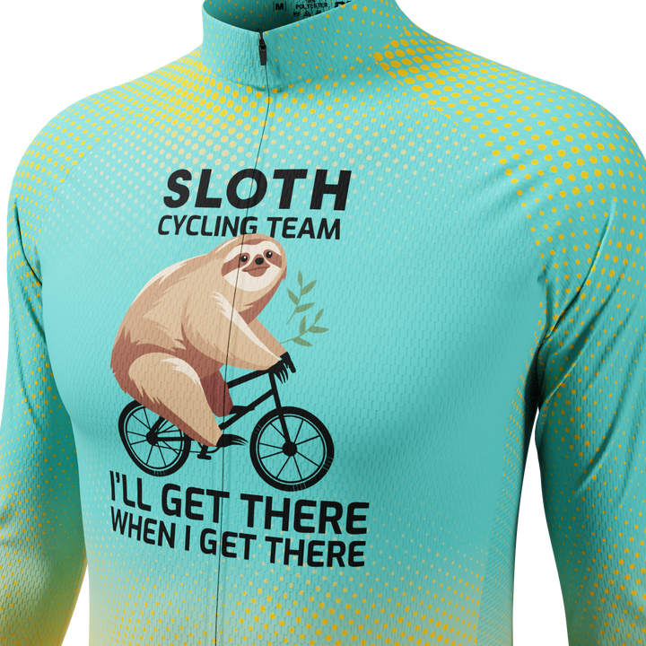 Men's Sloth Cycling Team Jersey Durable Custom Adventure Gear Blue