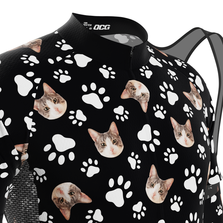 Men's Custom Pet Paws Cycling Kit Performance & Comfort Black