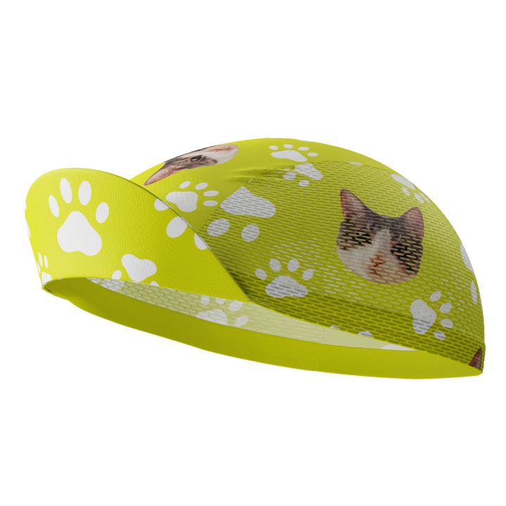 Unisex Custom Pet Paws Cycling Cap Quick-Dry Made-to-Order Comfort Lime
