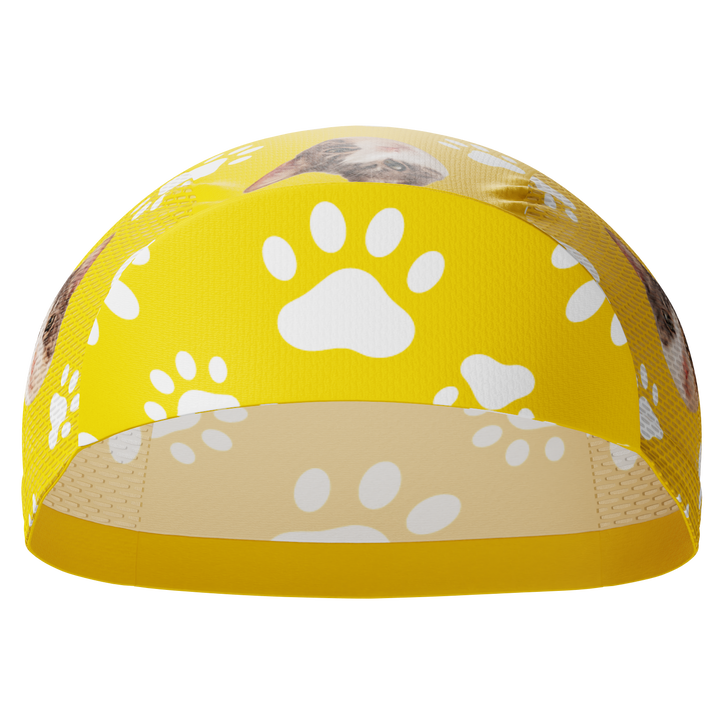 Unisex Custom Pet Paws Cycling Cap Quick-Dry Made-to-Order Comfort Yellow