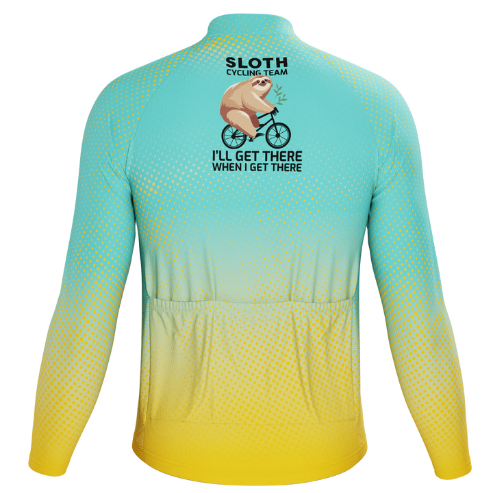 Men's Sloth Cycling Team Jersey Durable Custom Adventure Gear Blue