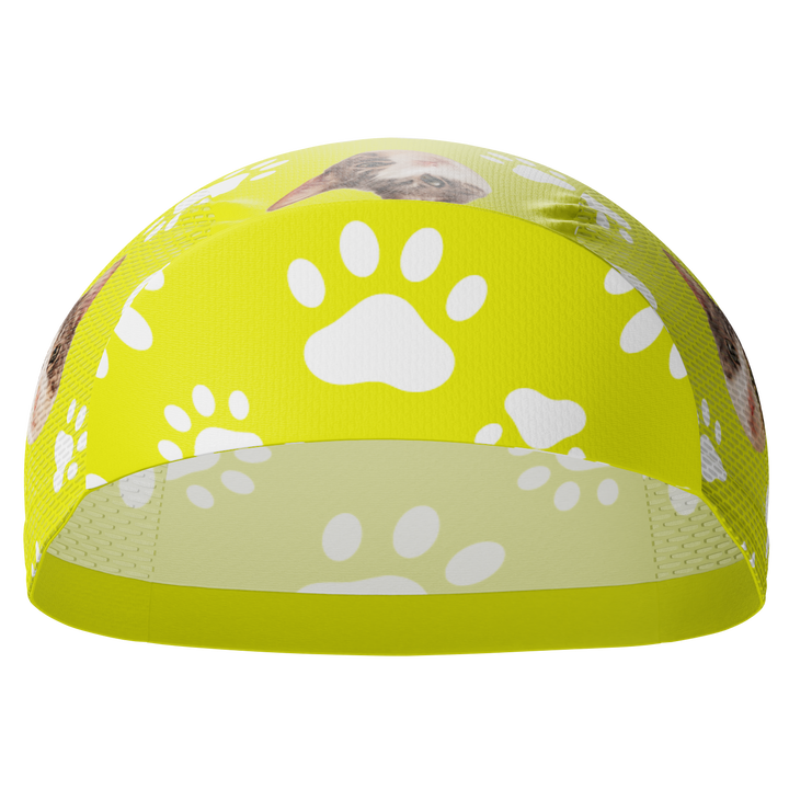 Unisex Custom Pet Paws Cycling Cap Quick-Dry Made-to-Order Comfort Lime