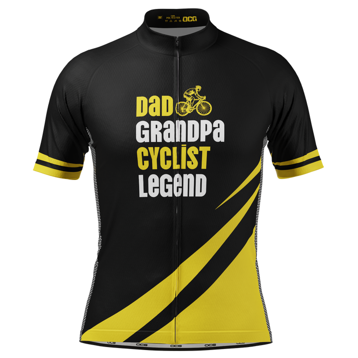 Men's Dad & Grandpa Cycling Jersey Quick-Dry Performance Black