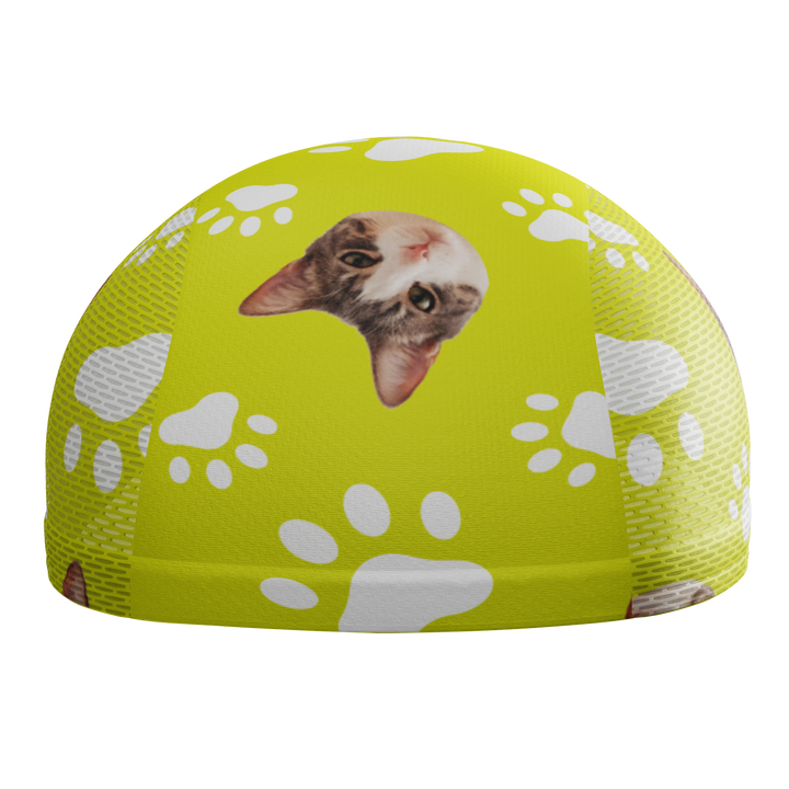 Unisex Custom Pet Paws Cycling Cap Quick-Dry Made-to-Order Comfort Lime