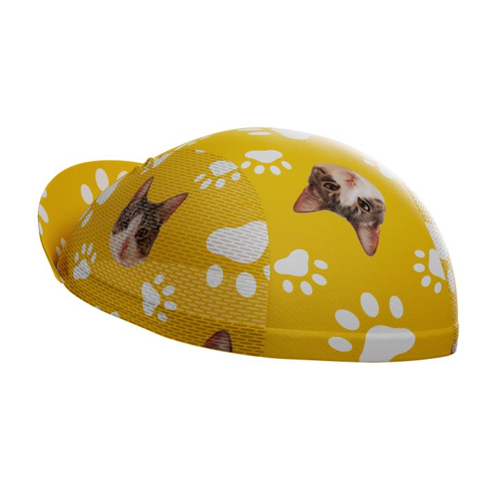Unisex Custom Pet Paws Cycling Cap Quick-Dry Made-to-Order Comfort Yellow