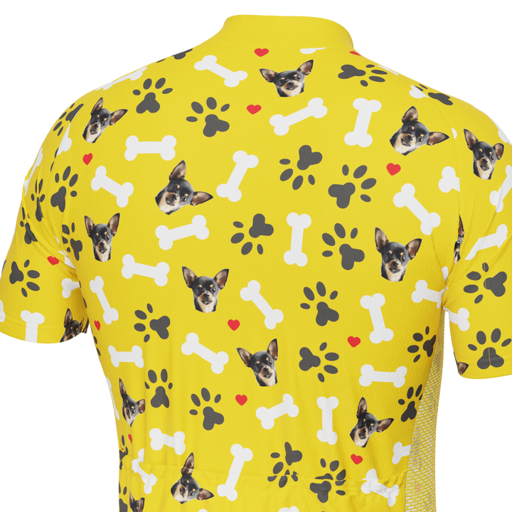 Men's Custom Pet Bones Cycling Kit Durable Personalized Gear Yellow