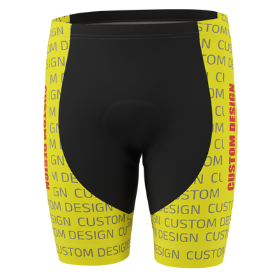 Men's Full Custom Design Gel Padded Cycling Shorts Performance & Comfort Yellow