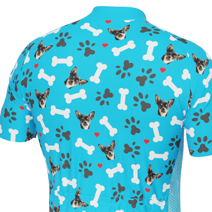 Men's Custom Pet Bones Cycling Kit Durable Personalized Gear Blue