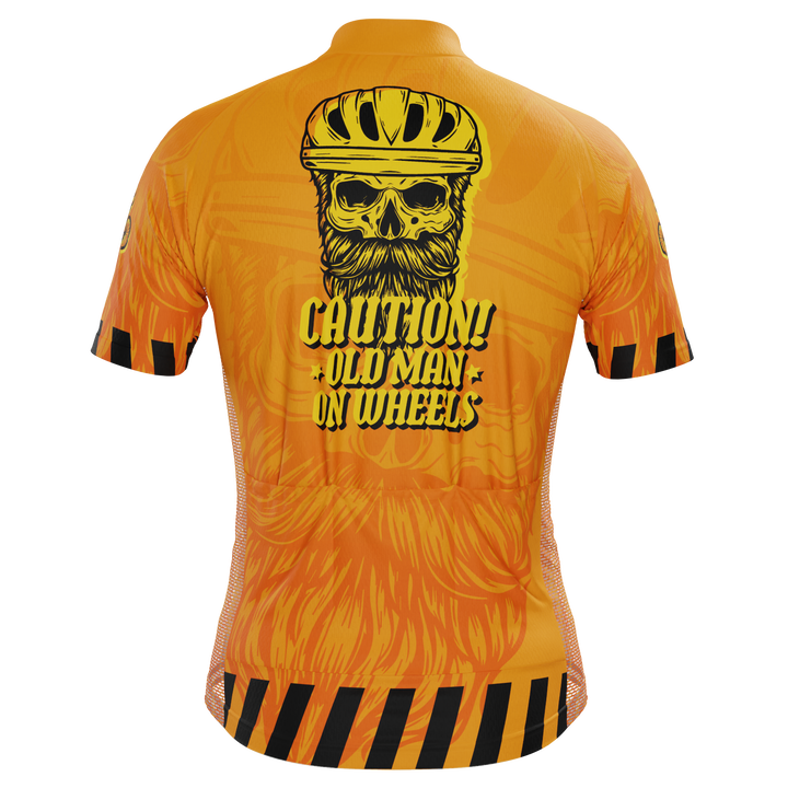 Men's Old Man On Wheels Cycling Jersey Premium Breathable Performance Orange