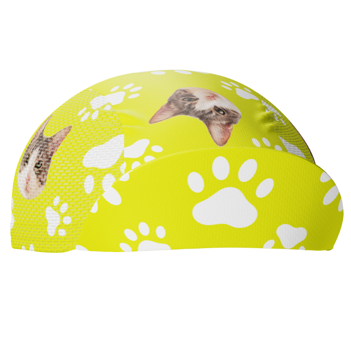 Unisex Custom Pet Paws Cycling Cap Quick-Dry Made-to-Order Comfort Lime