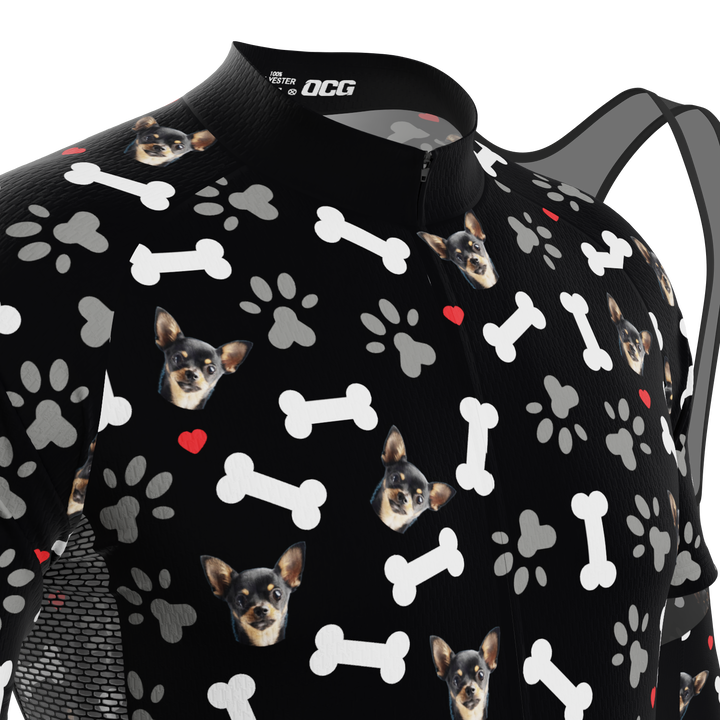 Men's Custom Pet Bones Cycling Kit Durable Personalized Gear Black