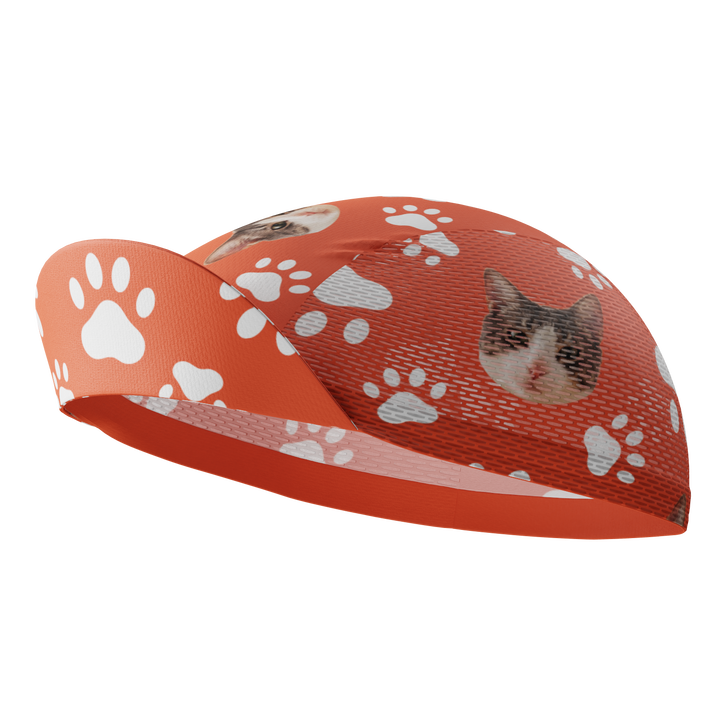 Unisex Custom Pet Paws Cycling Cap Quick-Dry Made-to-Order Comfort Red
