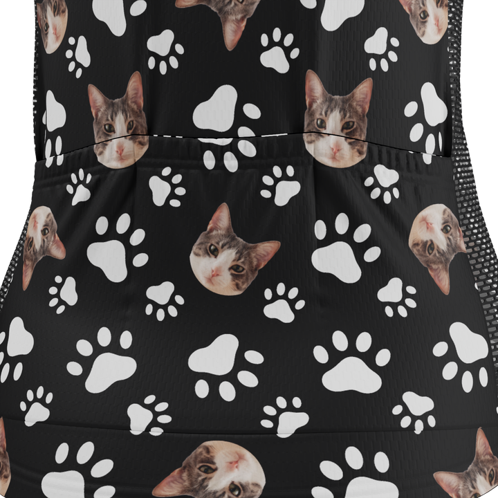 Custom Pet Paws Women's Cycling Kit Vibrant Performance Wear Black