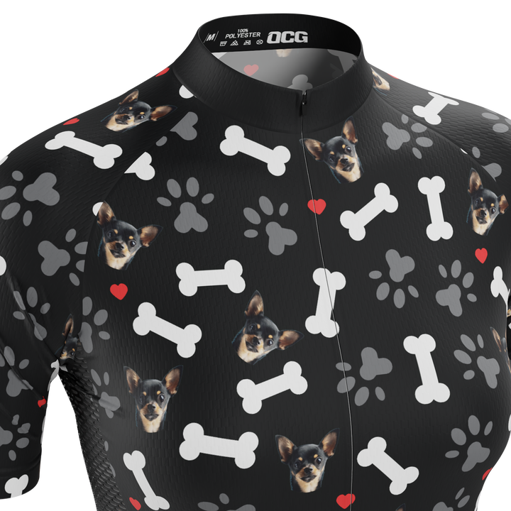 Women's Custom Pet Bones Cycling Kit Durable & Personalized Black