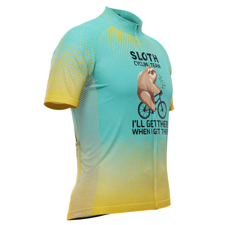 Men's Sloth Cycling Team Jersey Quick-Dry & Custom-Made Blue