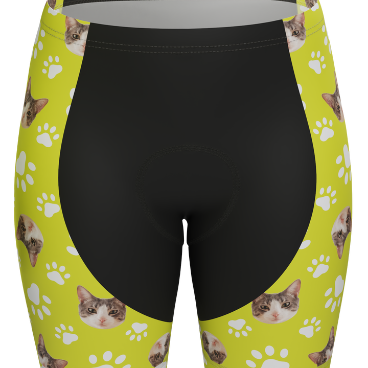 Custom Pet Paws Women's Cycling Kit Vibrant Performance Wear Lime