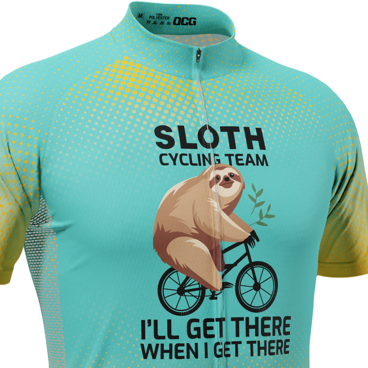 Men's Sloth Cycling Team Jersey Quick-Dry & Custom-Made Blue
