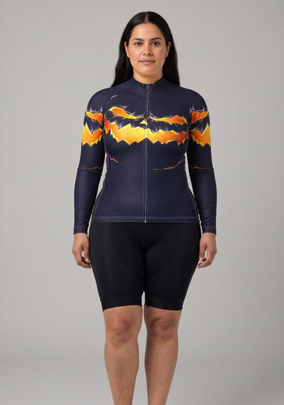 Womens Purple Pumpkin Eater Long Sleeve Jersey - front view