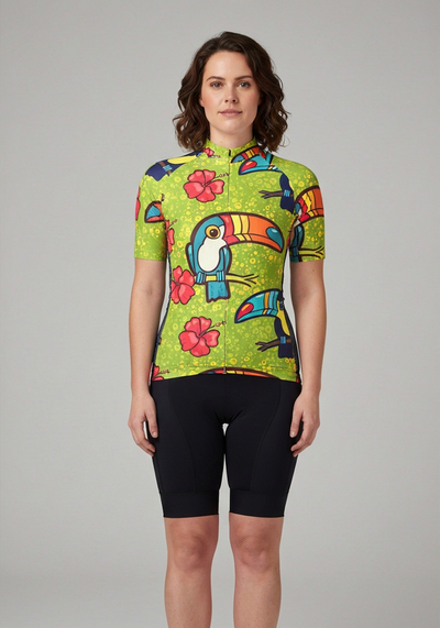 Womens Tucan Hibiscus Cycling Jersey - _default - front view