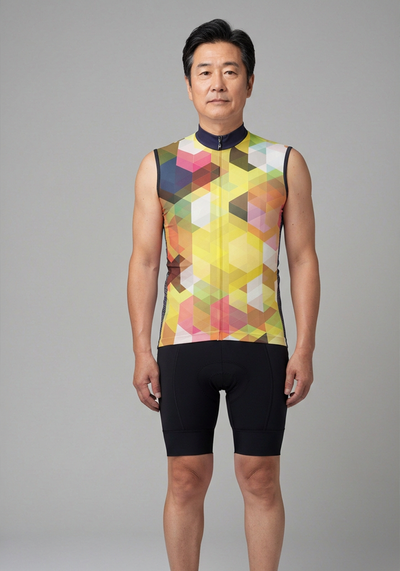 Mens Mosaic Sleeveless Cycling Jersey - front view