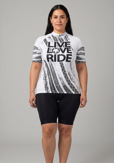 Womens Live Love Ride Short Sleeve Cycling Jersey - front view