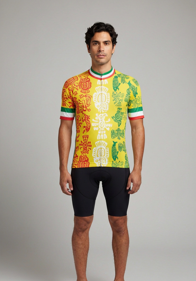 Mens Mexico Orale Short Sleeve Cycling Jersey - front view