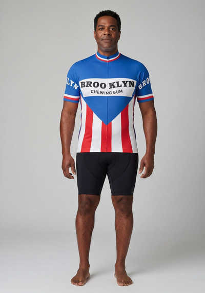 Brooklyn Retro Chewing Gum Short Sleeve Cycling Jersey - front view