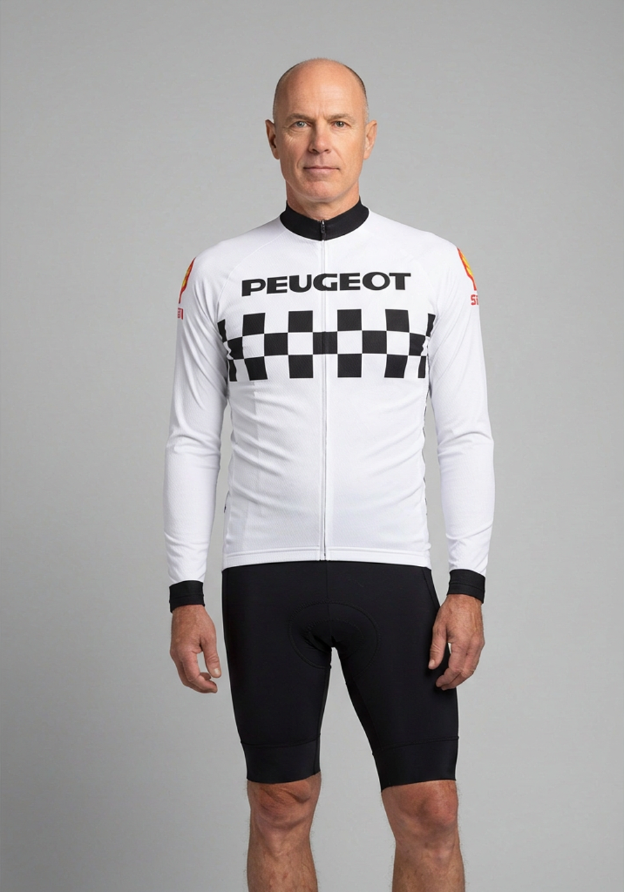 Shell Cycling Retro Men's Peugeot Shell 1983 Long Sleeve Cycling Jersey | Quick-Dry ...