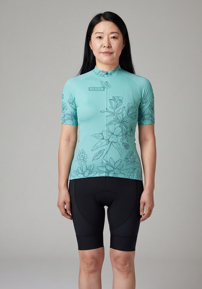 Maillot de cyclisme rose à fleurs pour femmes - Montella EU