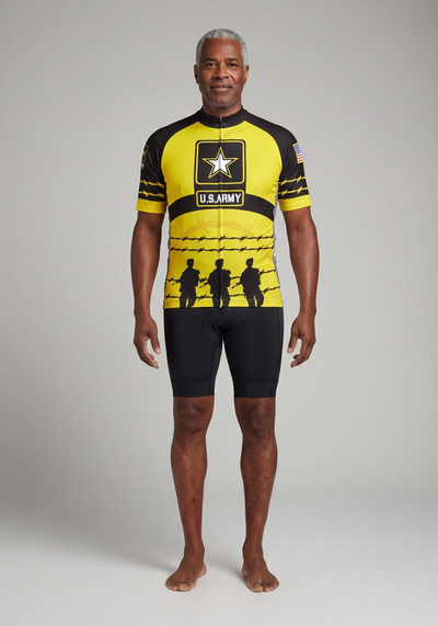 Usa Army Troops Barb Wire Cycling Jersey - _default - front view