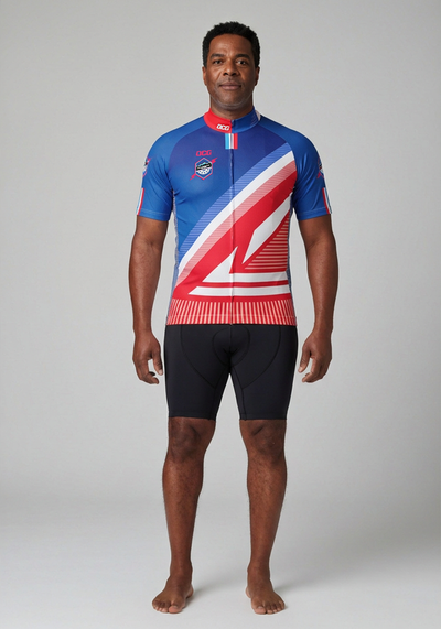 Mens Velocity Groupe Short Sleeve Cycling Jersey - front view