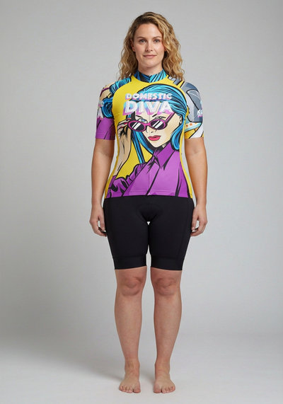 Womens Domestic Diva The Shero Short Sleeve Cycling Jersey - front view