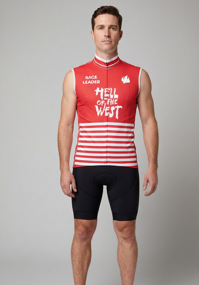 Mens Retro Hell Of The West Sleeveless Cycling Jersey - front view