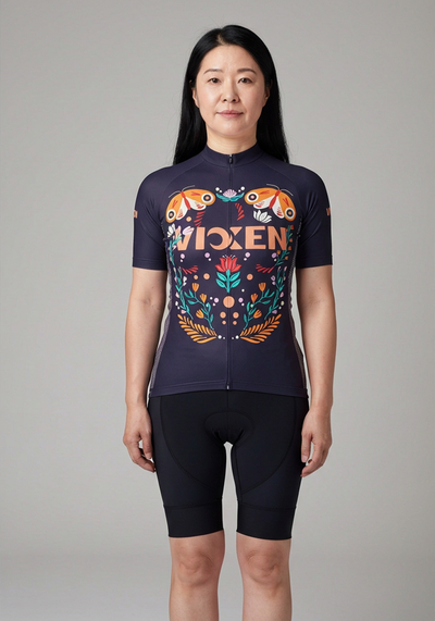 Womens Vixen Butterflies Short Sleeve Cycling Jersey - front view