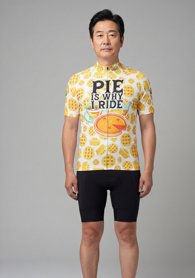Mens Pie Is Why I Ride Short Sleeve Cycling Jersey - front view