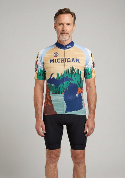 Men's Michigan US State Icon Series 1 Short Sleeve Cycling Jersey