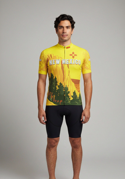 Mens New Mexico Short Sleeve Cycling Jersey - front view