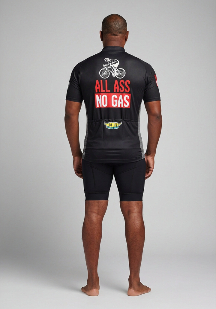 Novelty Men's All Ass No Gas Short Sleeve Cycling Jersey