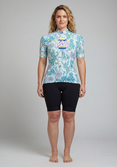 Womens Girl Power Series 2 Short Sleeve Cycling Jersey - front view