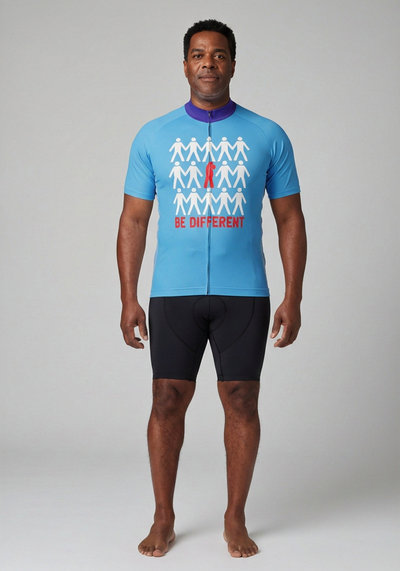 Mens Be Different Short Sleeve Cycling Jersey - front view