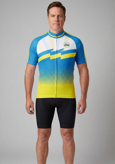 Mens Mens World Countries Flags Ukraine Short Sleeve Cycling Jersey - front view