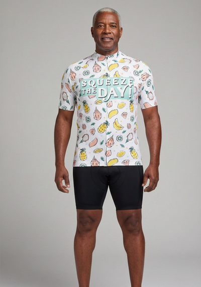 Mens Squeeze The Day Short Sleeve Cycling Jersey - front view