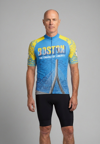 Mens Boston Short Sleeve Cycling Jersey - front view